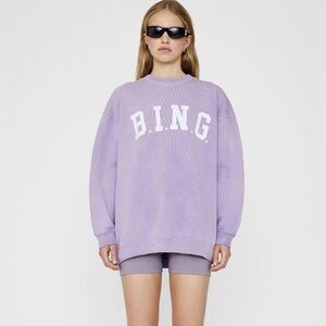 Anine Bing Tyler oversized sweatshirt. Washed purple with some distressing. Xs